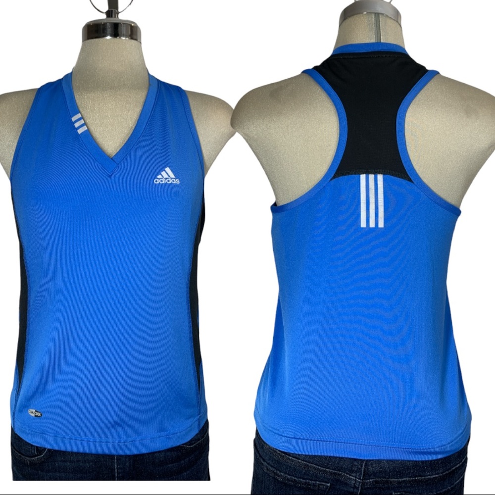 Adidas Clima Cool Blue and black  Sports Top Size L